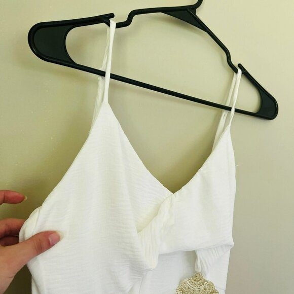 Altar'd State Fit and Flare Front Cutout Mini Dress White SZ M - Picture 3 of 7